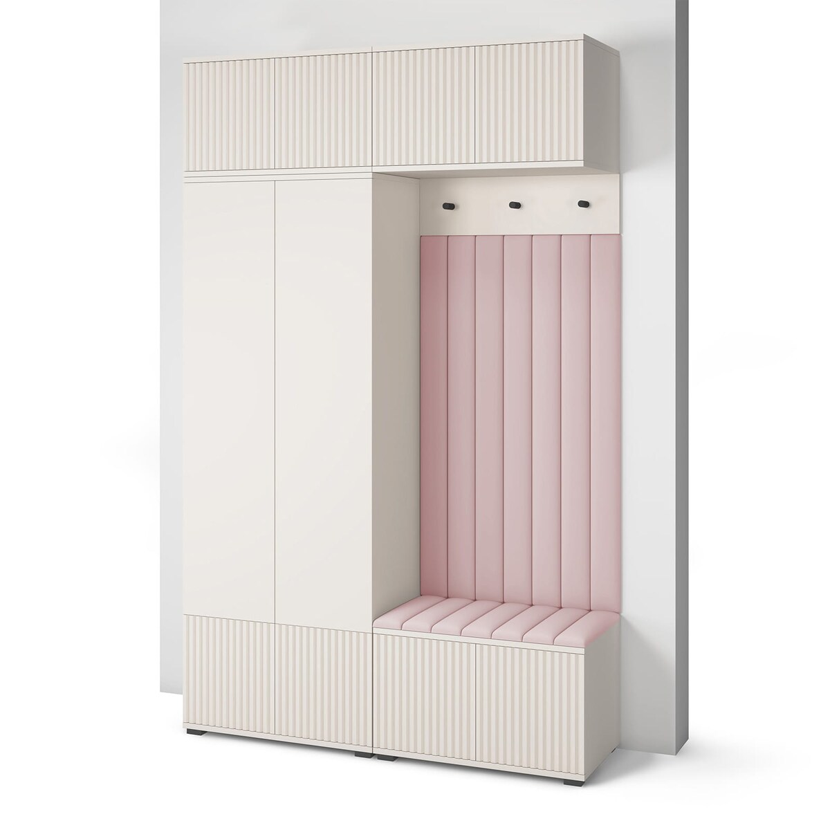 Garderoba frezowana do przedpokoju Ritmo wersja 2 Trinity 19 kaszmir