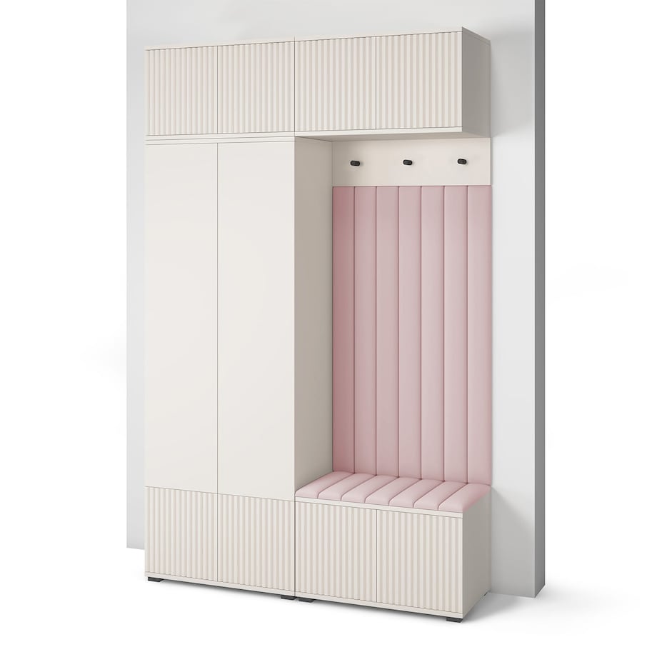 Garderoba frezowana do przedpokoju Ritmo wersja 2 Trinity 19 kaszmir