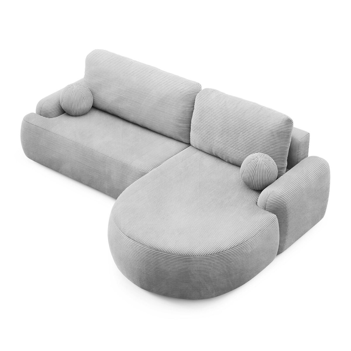 Zaokrąglony narożnik CLEO II z funkcją spania, wersja prawa, Poso 110