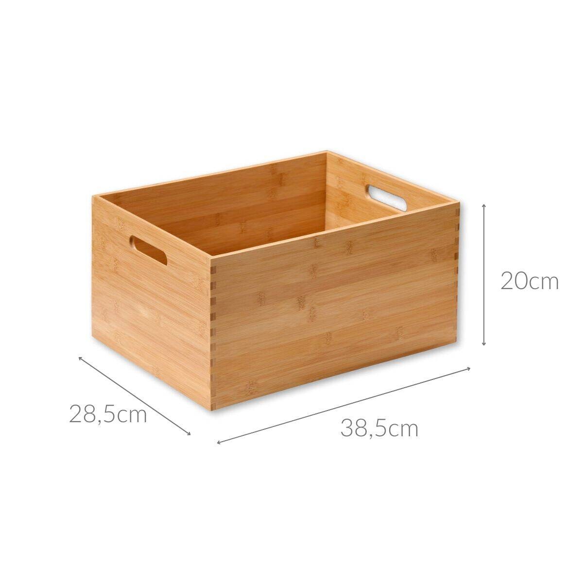 Drewniane pudełko z uchwytami, bambus