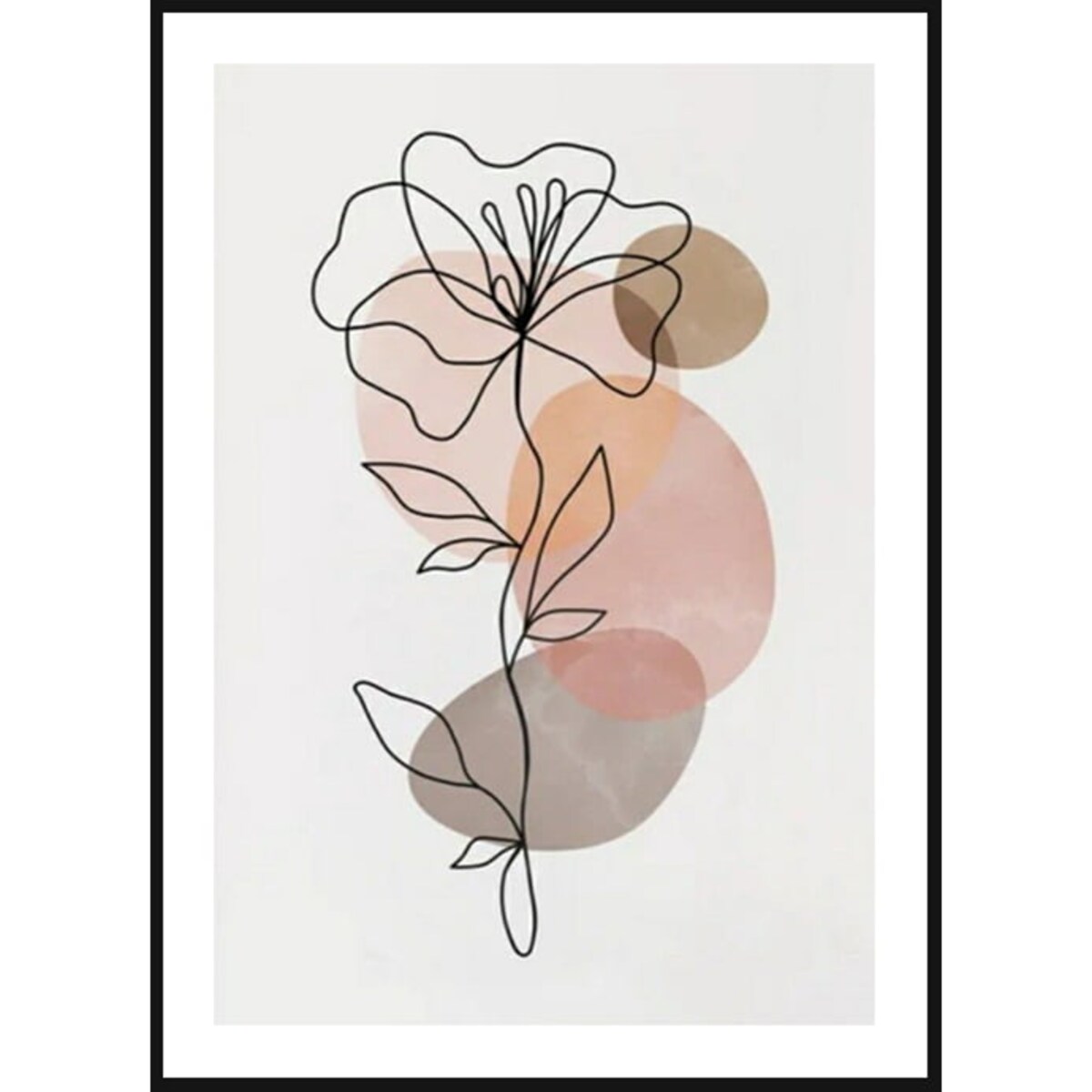 Poster Story, Plakat, Obraz - Pastelowa Magnolia w Konturach, wymiary 21 x 30 cm