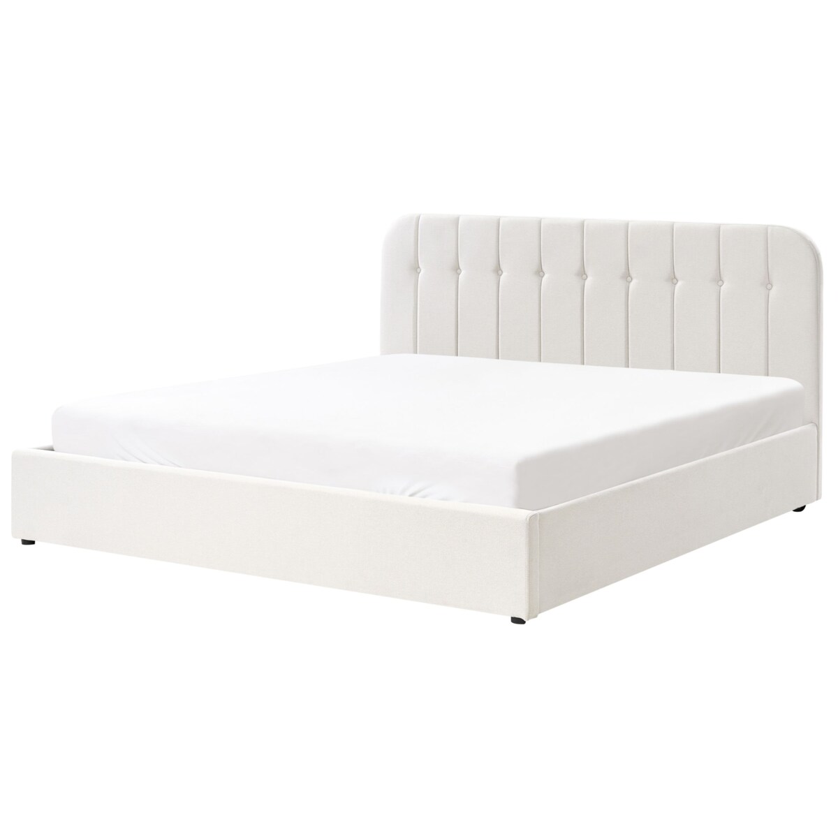 Łóżko z pojemnikiem CHALLANS 180 x 200 cm Złamana biel