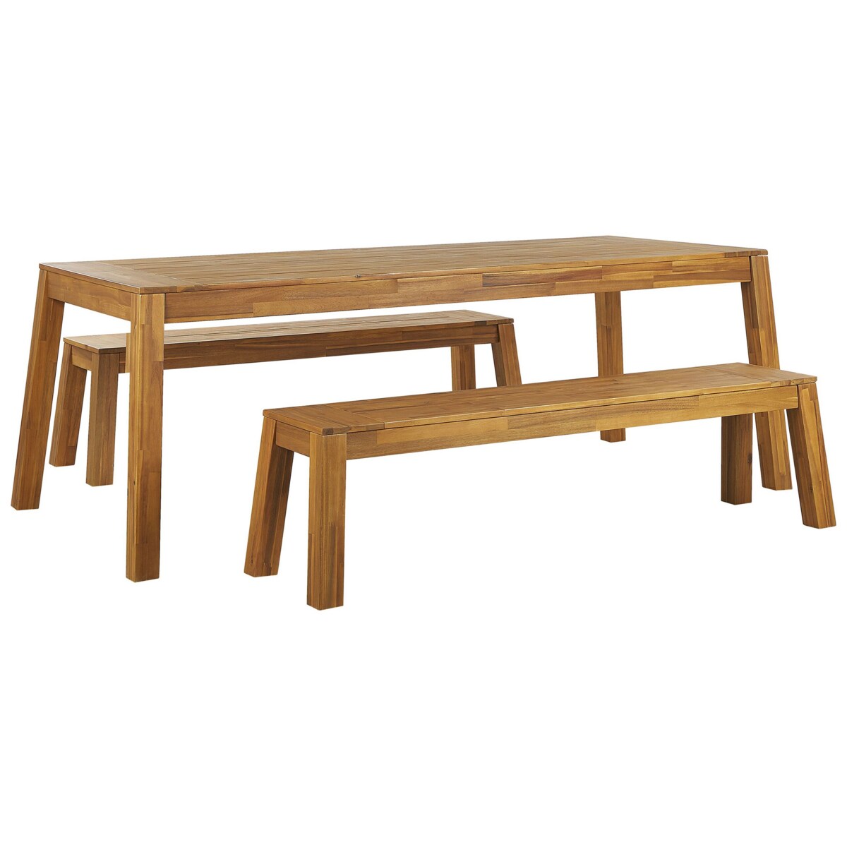 Zestaw ogrodowy z ławkami dla 6 osób LIVORNO Drewno akacjowe Brązowy