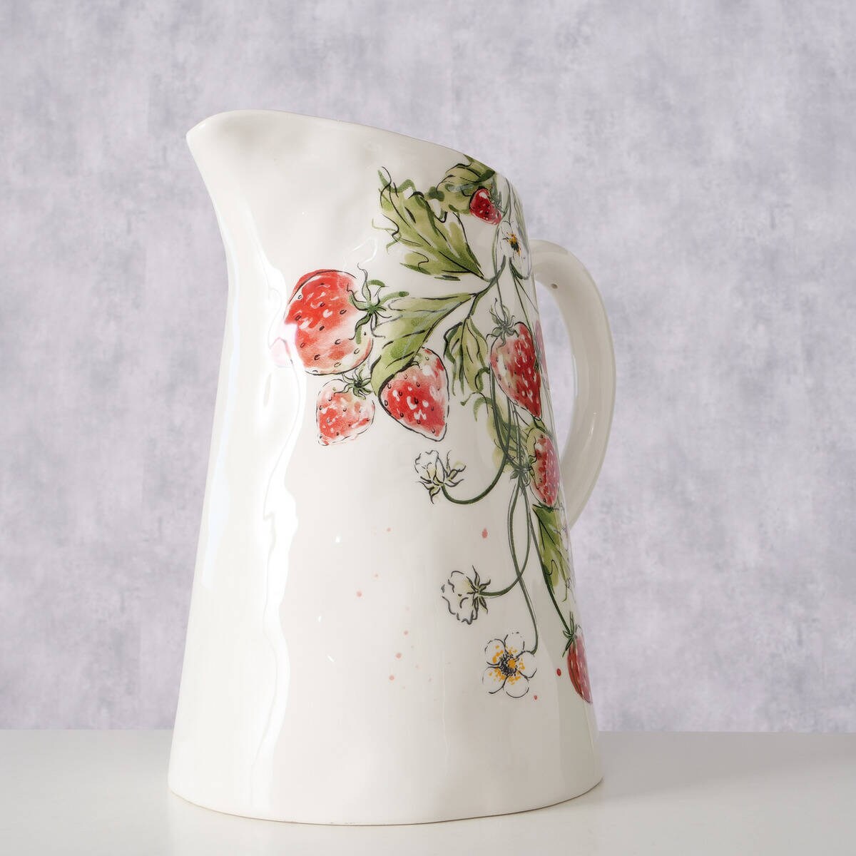 Dzbanek ceramiczny STRAWBERRY, w truskawki, 1250 ml