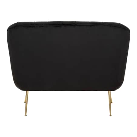 Sofa Budapest, kolor czarny, poliester, sklejka i żelazo, 130 x 83 x 91 cm, do salonu, Mauro Ferretti