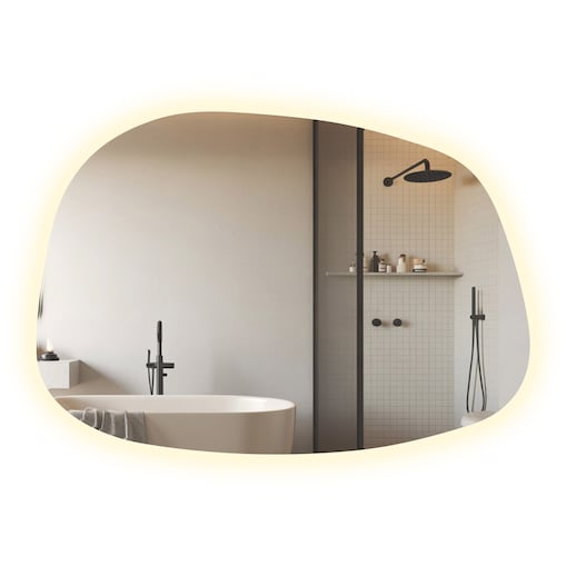 Lustro nieregularne z oświetleniem LED - 67,9x47 cm - neutralne światło
