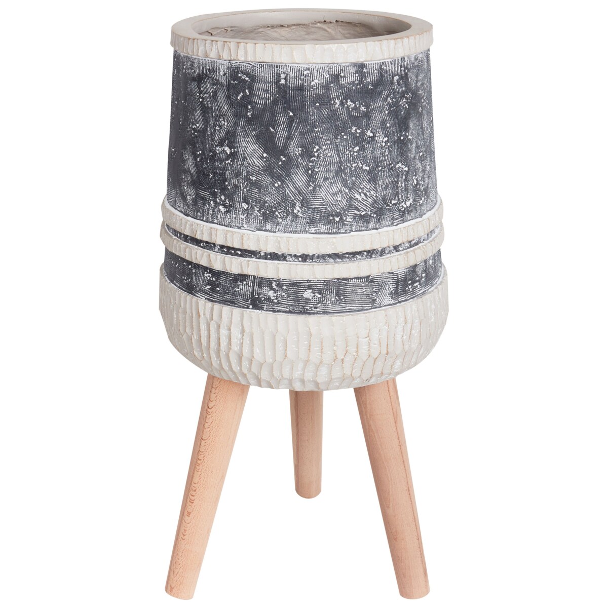 Doniczka na stojaku 27 x 27 x 57 cm szaro-beżowa ARISAEMA