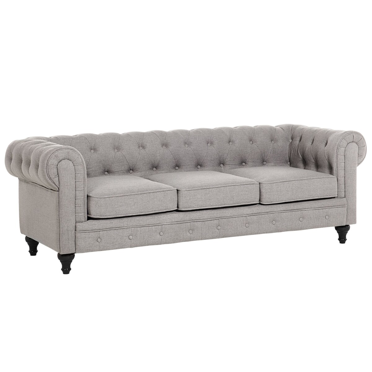 Sofa 3-osobowa jasnoszara CHESTERFIELD