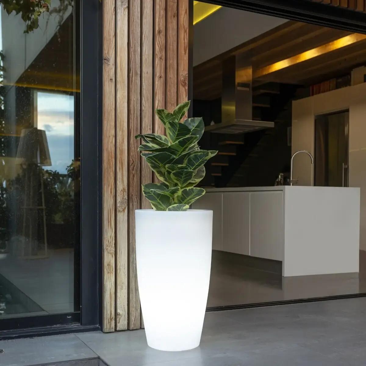 Stojąca donica tuba Bambu LUMBM070WLNW King Home LED RGB 0,5W 6000K IP54 biała