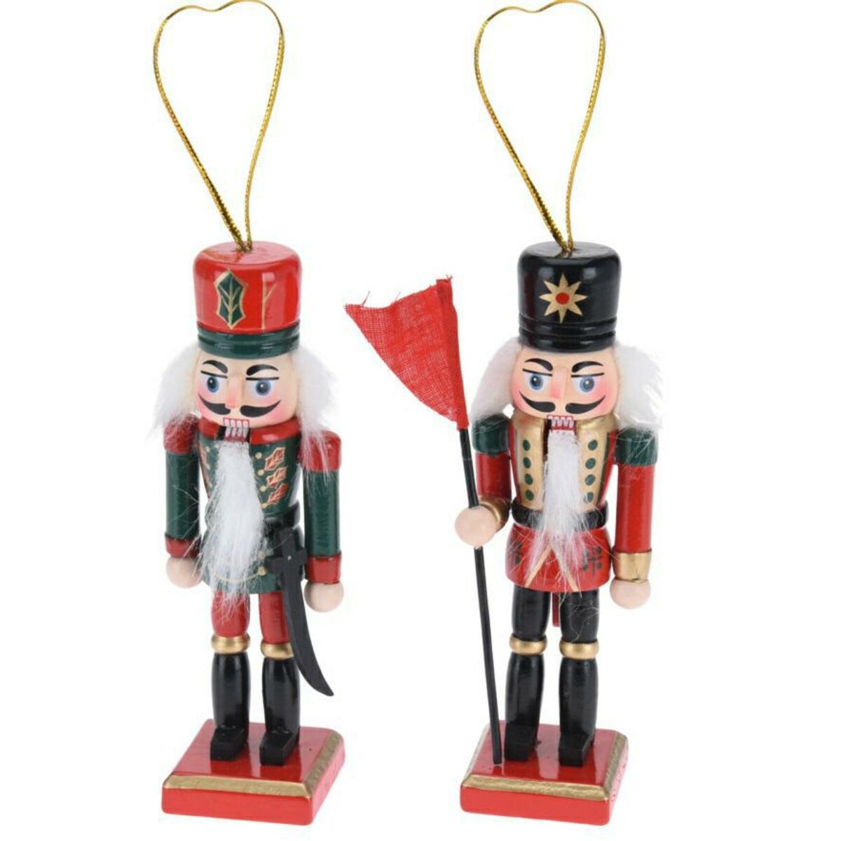 Zestaw 2 ZAWIESZKI NA CHOINKĘ dziadek do orzechów DREWNIANE