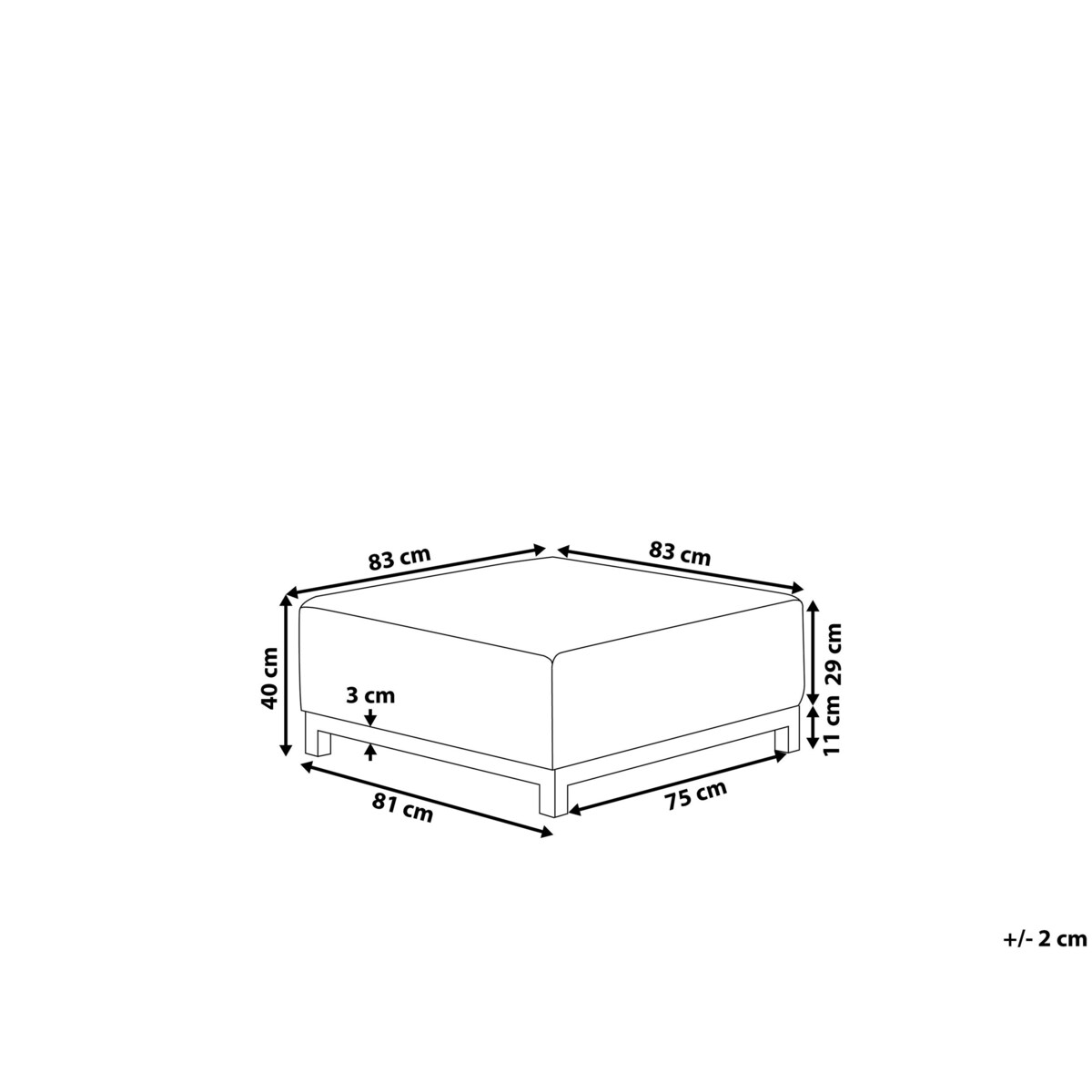 Otomana ogrodowa szara z czarnym ROVIGO