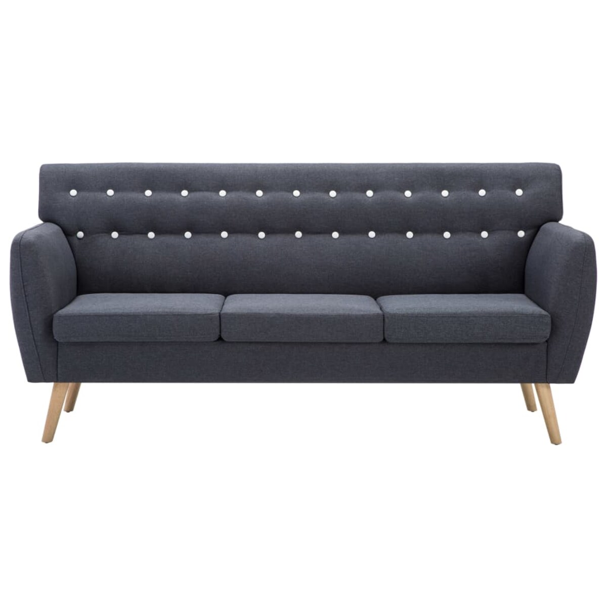 vidaXL 3-osobowa sofa tapicerowana tkaniną, 172x70x82 cm, ciemnoszara