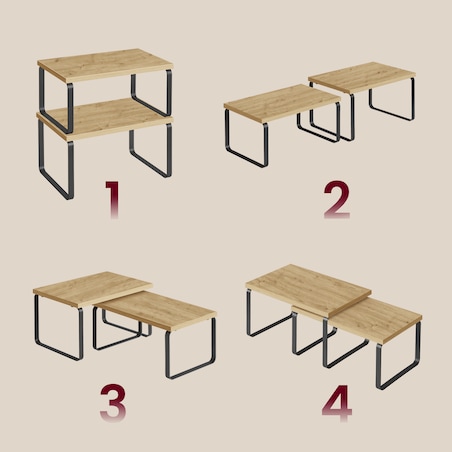 Półki Kuchenne 2 Szt w nowoczesnym stylu dąb artisan, czarny