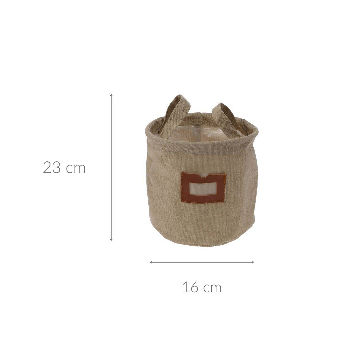 Kosz materiałowy z okienkiem oraz uchwytami, Ø 16 cm