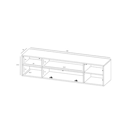 Szafka RTV wisząca Glamour Nowoczesna Komoda RTV Granatowy Mat 150 cm