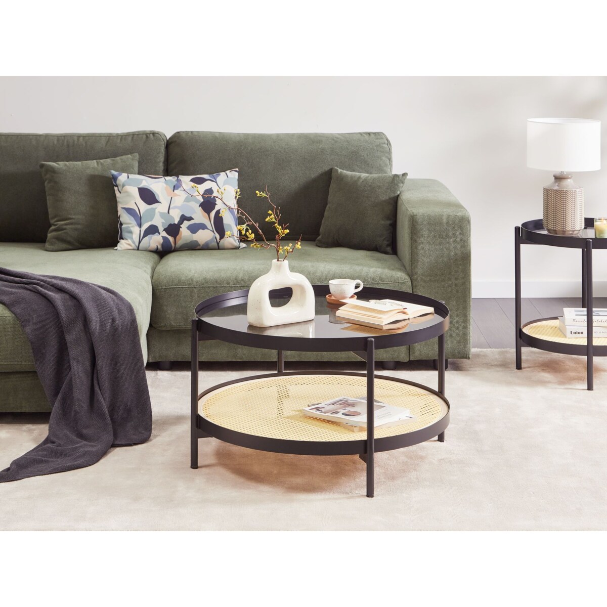 Stolik kawowy Żelazo Malowany proszkowo Czarny RENO