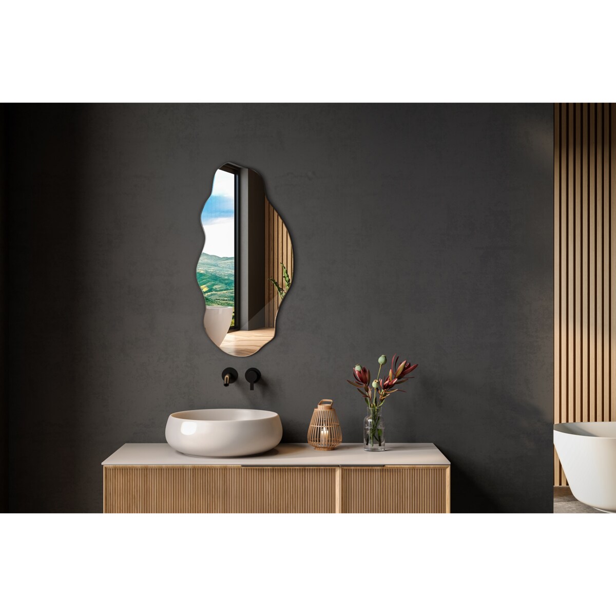 Lustro Faliste Smukłe 40x80 cm