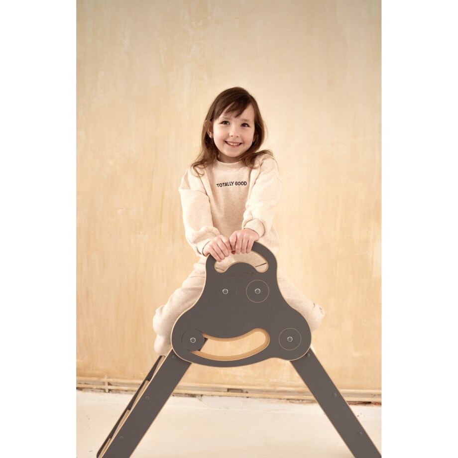 Drabinka Pikler + DUŻA zjeżdżalnia DRABINKA - szara