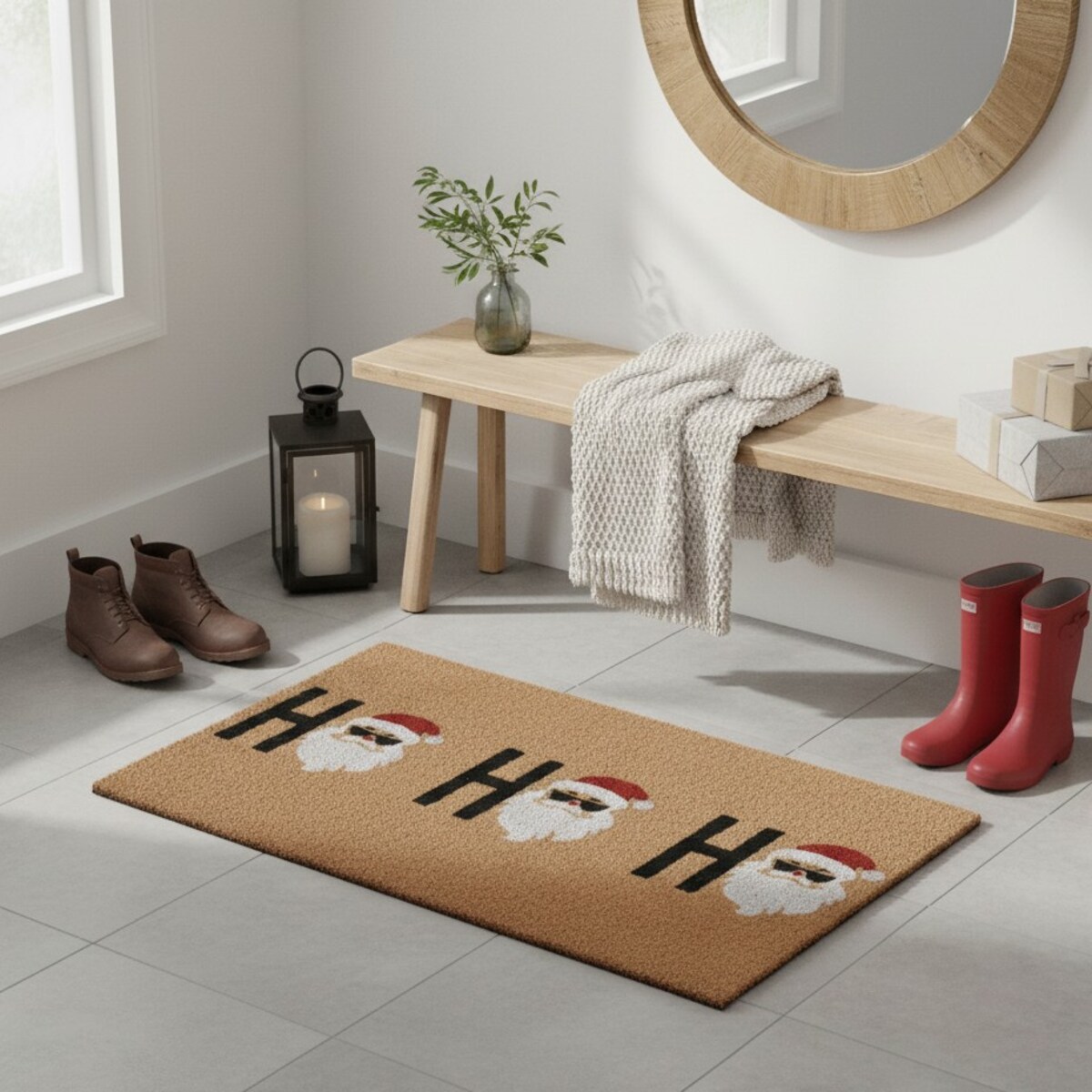 Wycieraczka z włókna kokosowego 59x39 cm, Święty Mikołaj