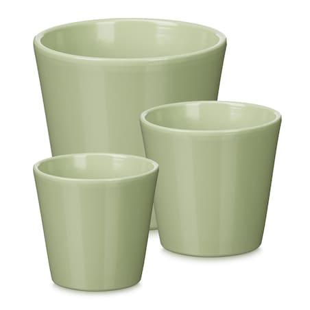Zestaw 3 doniczek ceramicznych Ø14, 17, 22 cm VASOS stożkowe miętowe