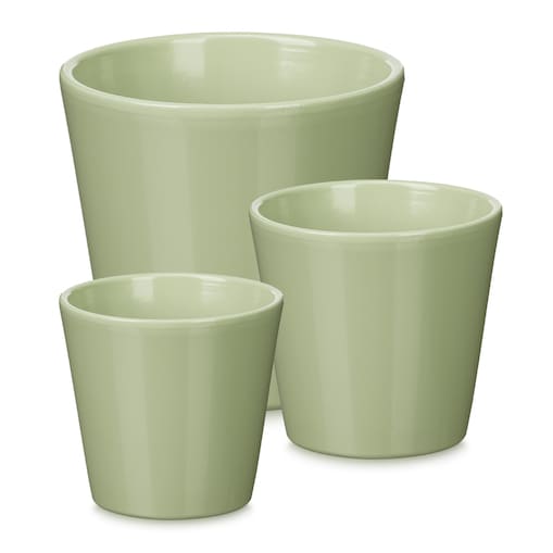 Zestaw 3 doniczek ceramicznych Ø14, 17, 22 cm VASOS stożkowe miętowe