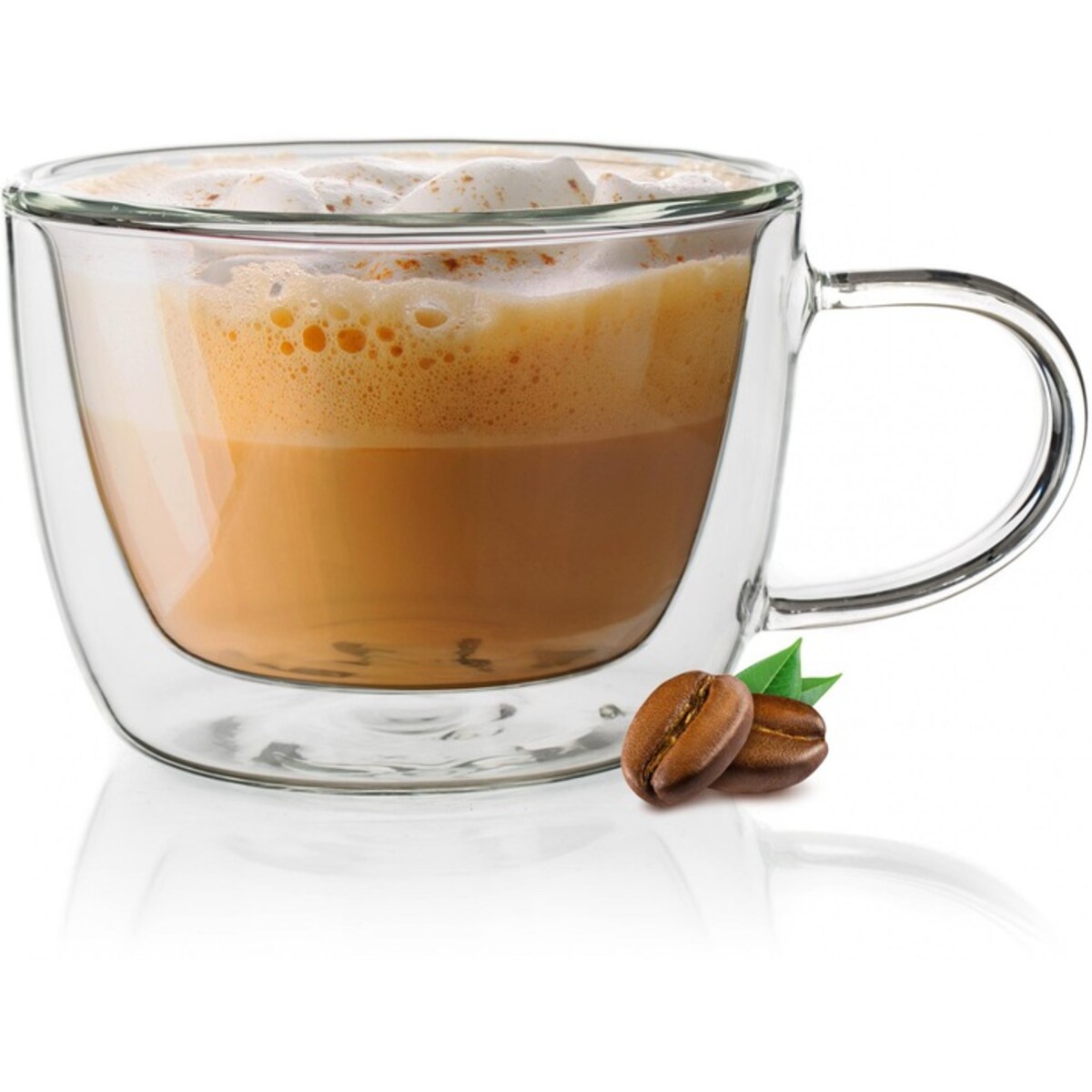 SZKLANKA PODWÓJNA ŚCIANKA 2szt na cappuccino kawę herbatę 310 ml termiczna