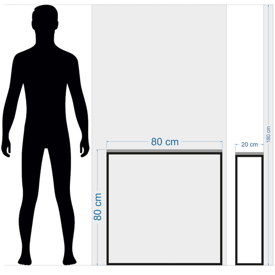 Konsola loftowa czarna 80x80x20cm pojedyncza
