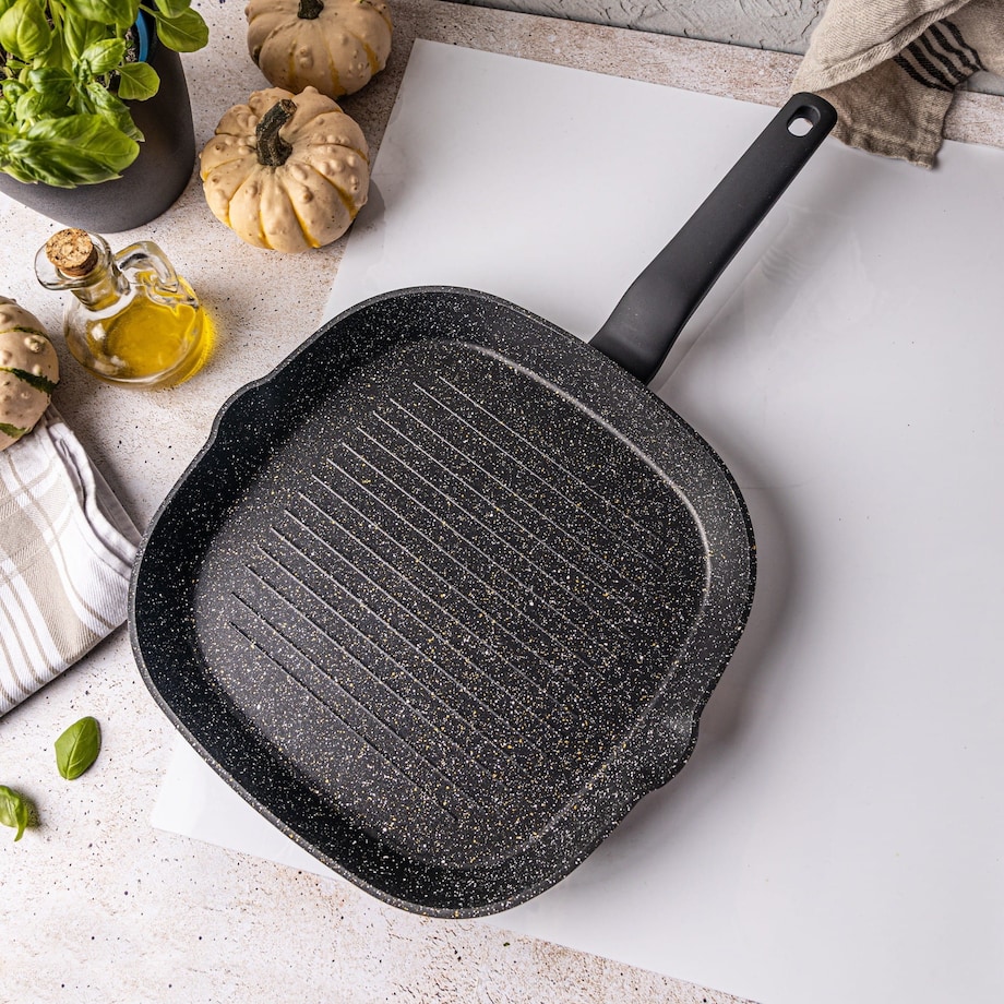 Patelnia grillowa z powłoką marmurową 28cm indukcja KLAUSBERG