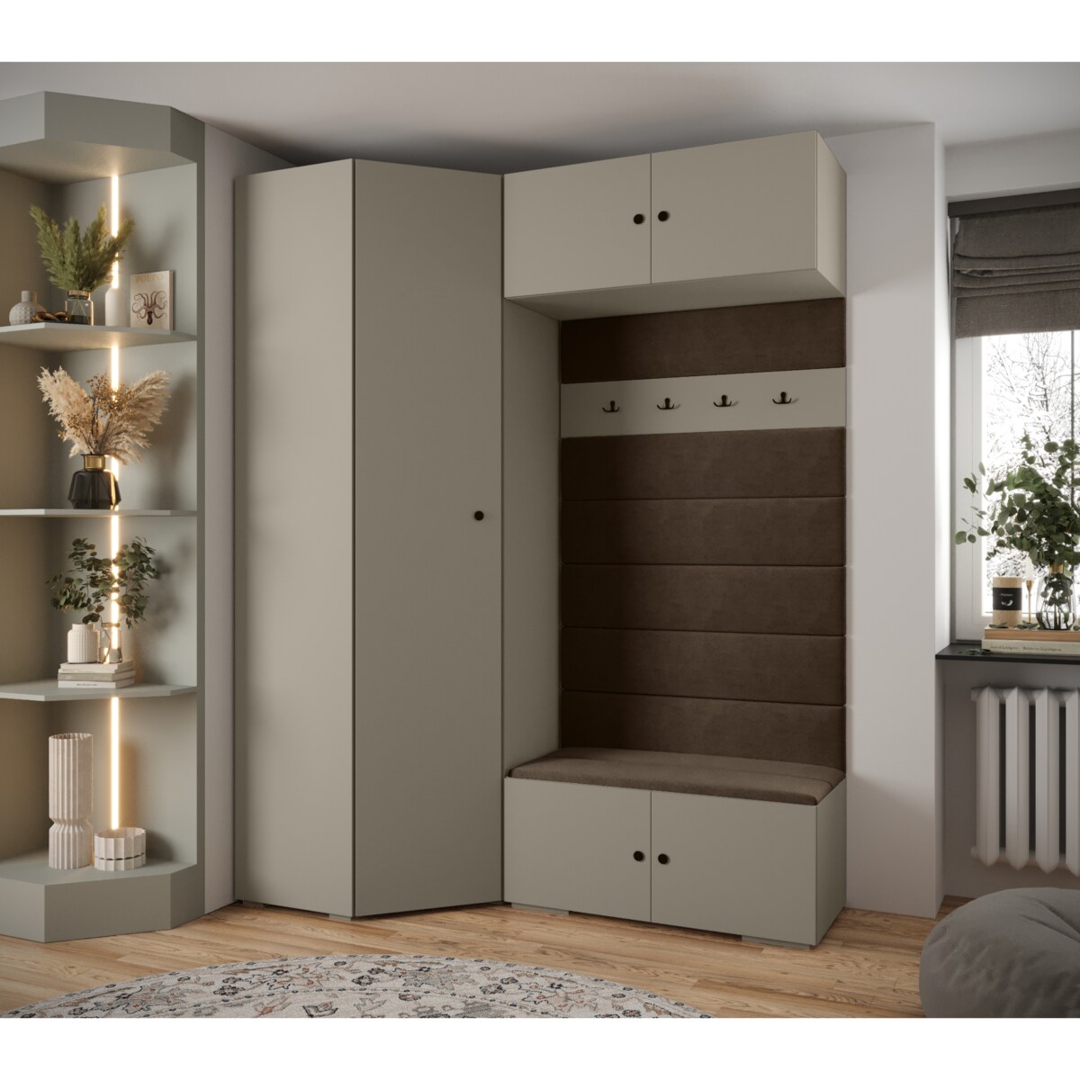 Garderoba do przedpokoju INOVA 2 Z21 kaszmir+czarny+manila04