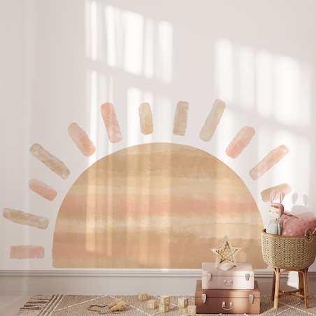 Naklejka na ścianę Słońce różowe xl