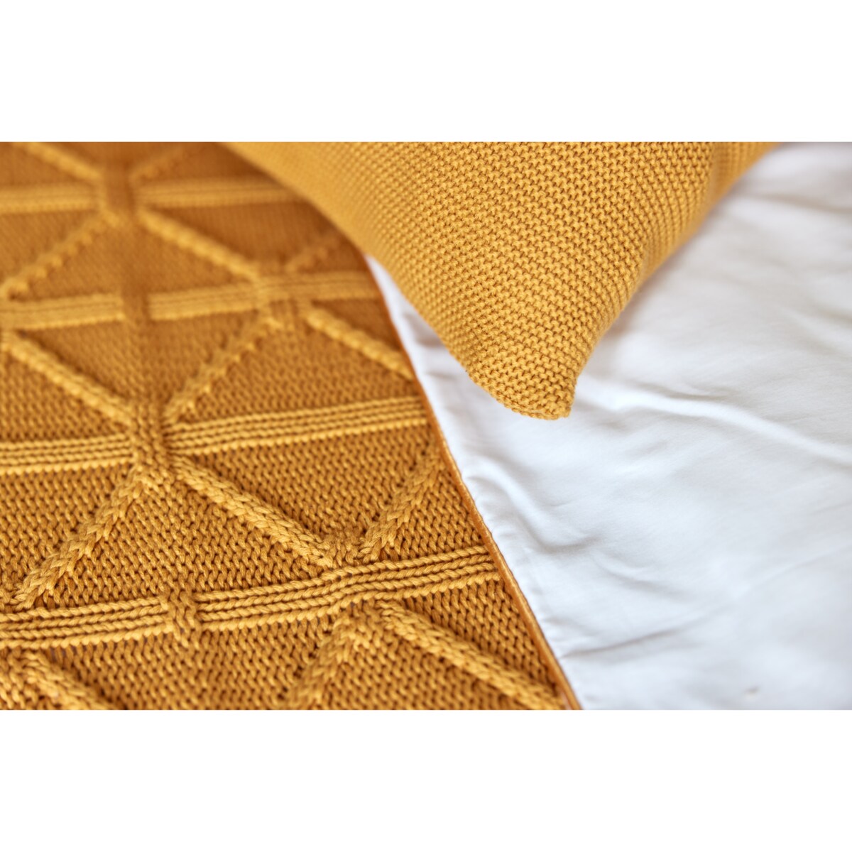 Narzuta brytyjska musztardowa, 220 x 240 cm, La Manta