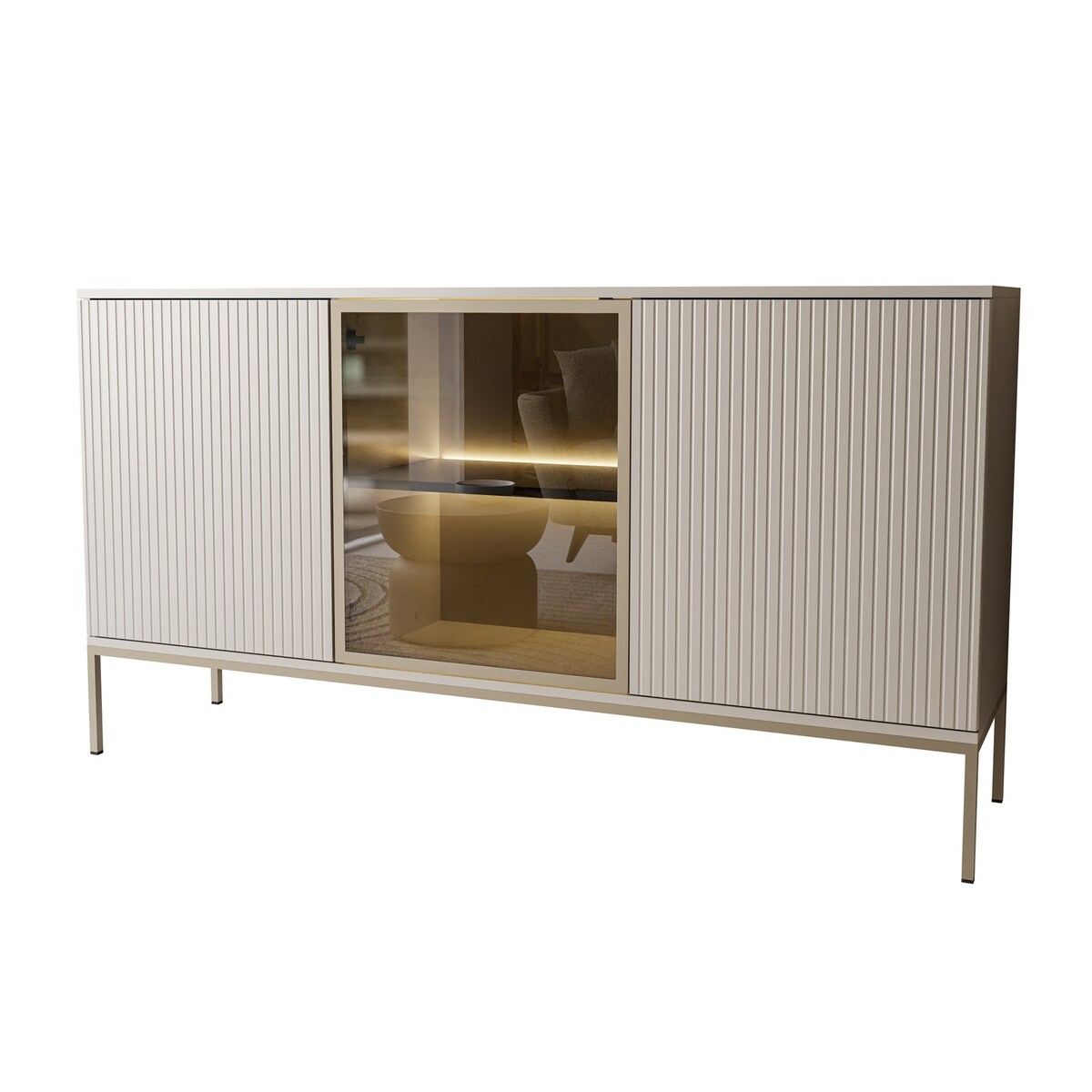 Komoda ECLIPSE K154 kaszmir z oświetleniem