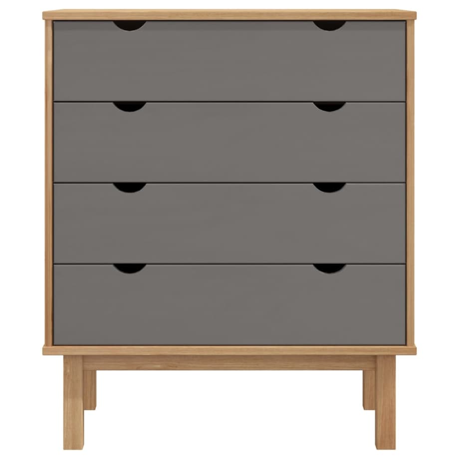 vidaXL Komoda OTTA, brązowo-szara, 76,5x39,5x90 cm, drewno sosnowe