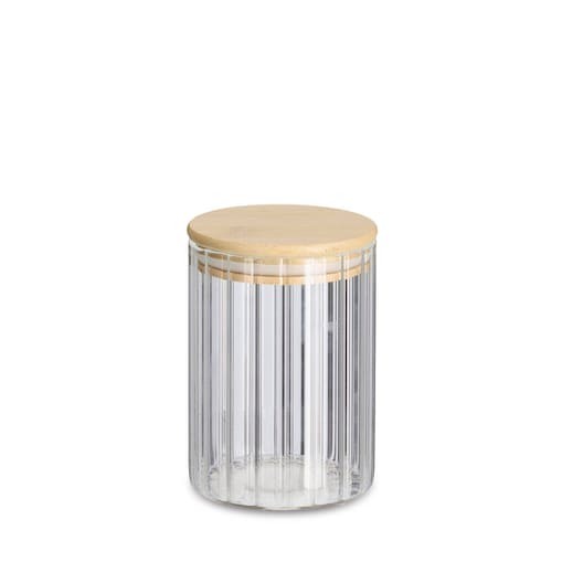 Słoik z bambusową pokrywką GROOVES, 550 ml