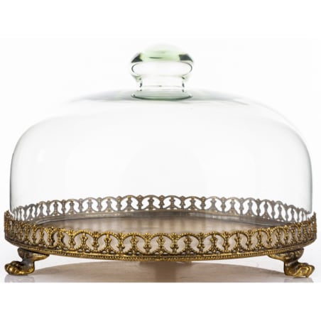 Taca patera okrągła z kloszem 17x25x25 cm OMBRA