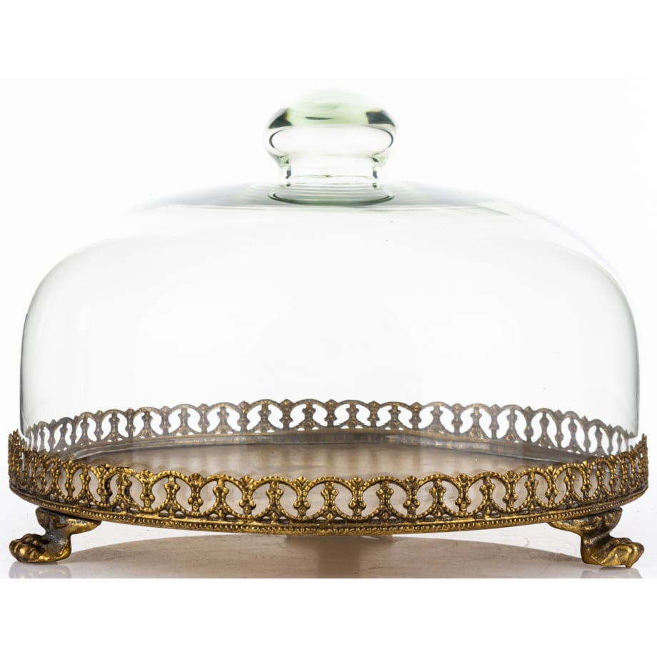 Taca patera okrągła z kloszem 17x25x25 cm OMBRA