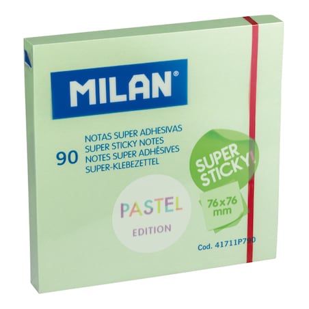 Karteczki samoprzylepne SUPER STICKY PASTEL 76x76, op. 90 szt., zielone