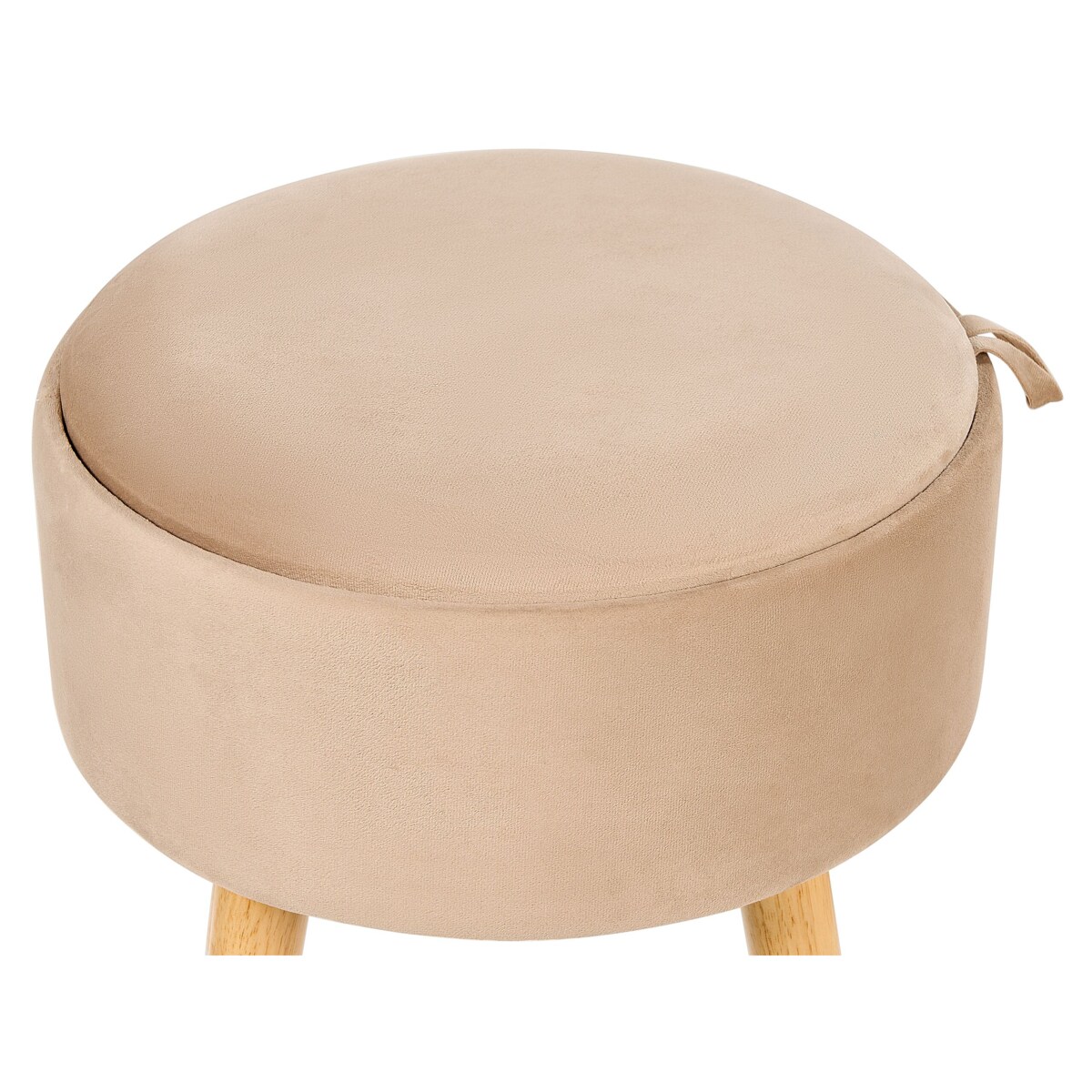 Stołek ze schowkiem welurowy beżowy NEELY