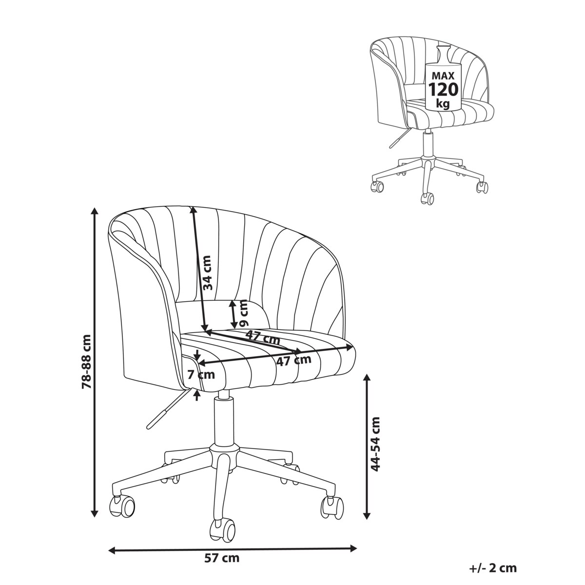 Krzesło biurowe Obrotowy KATONAH Welur Jasnoszary