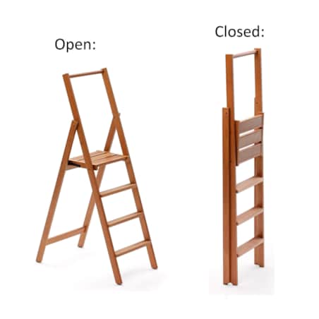 ARREDAMENTI KIMORA 4 Drewniana drabina - 141 cm, Brązowy, 48 cm