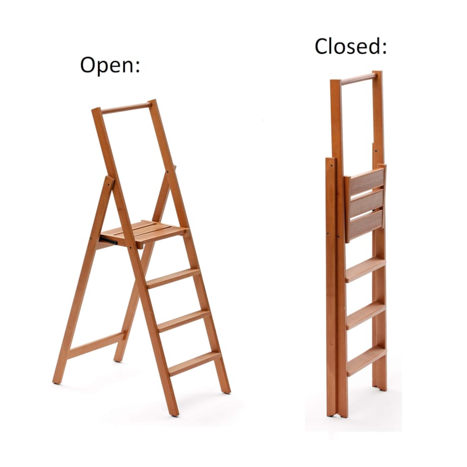 ARREDAMENTI KIMORA 4 Drewniana drabina - 141 cm, Brązowy, 48 cm