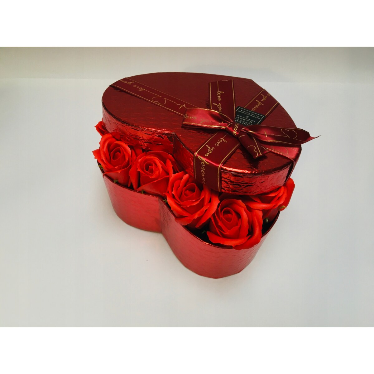 FLOWER BOX serce czerwona róża MYDLANE KWIATY PACHNĄCE prezent mamy dzień