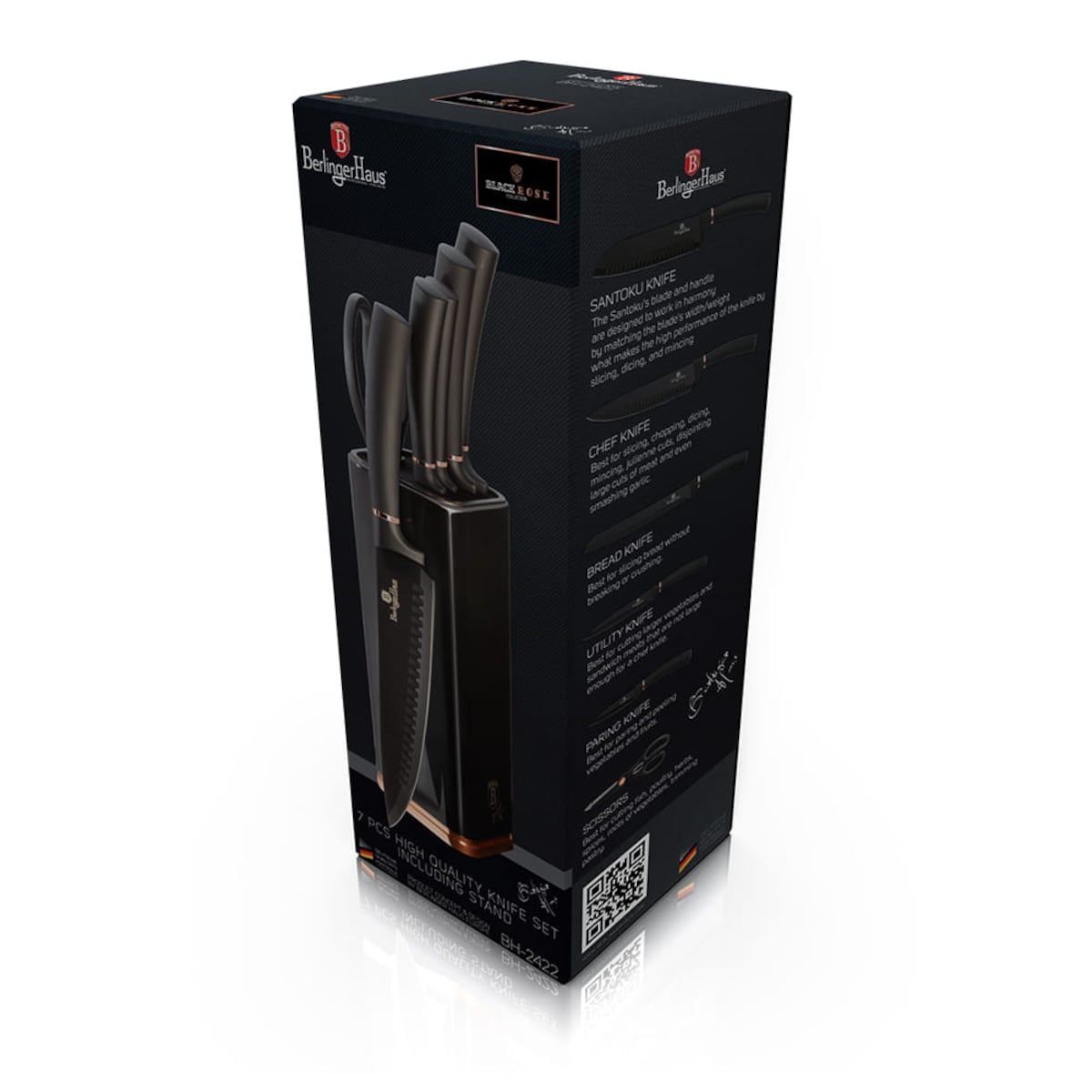 Zestaw 5 noży z nożycami w bloku stojącym Berlinger Haus BH-2422