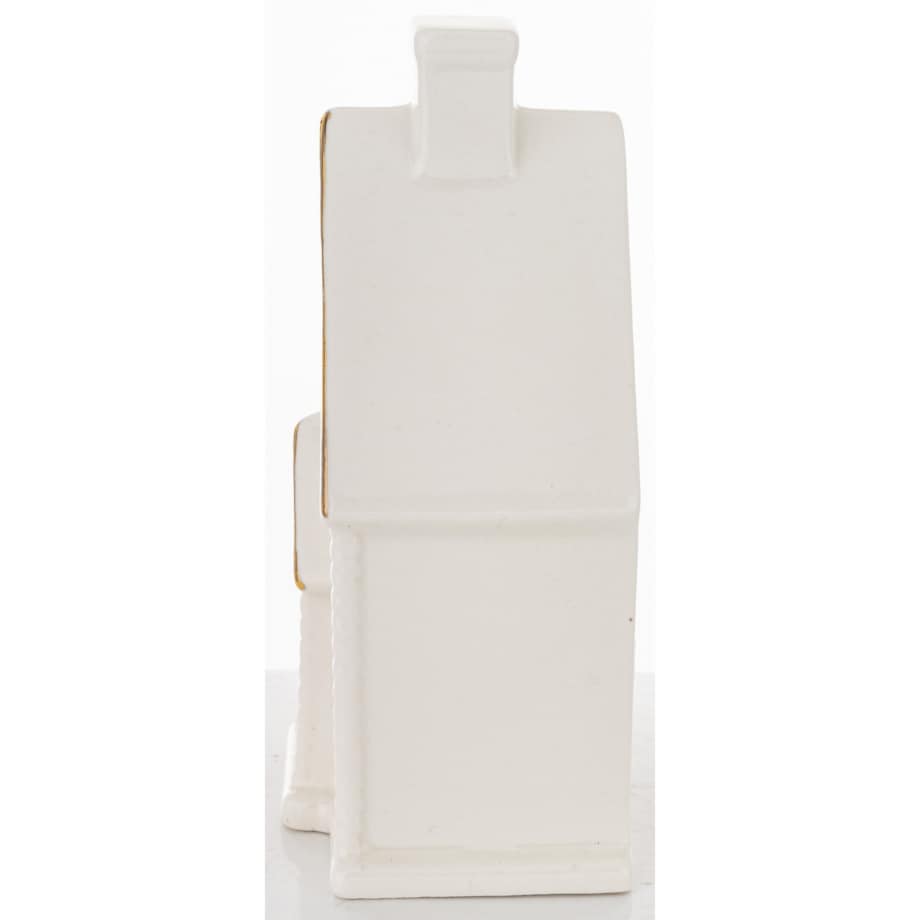 Domek ceramiczny LED 13,5x9 cm z wysokim kominem