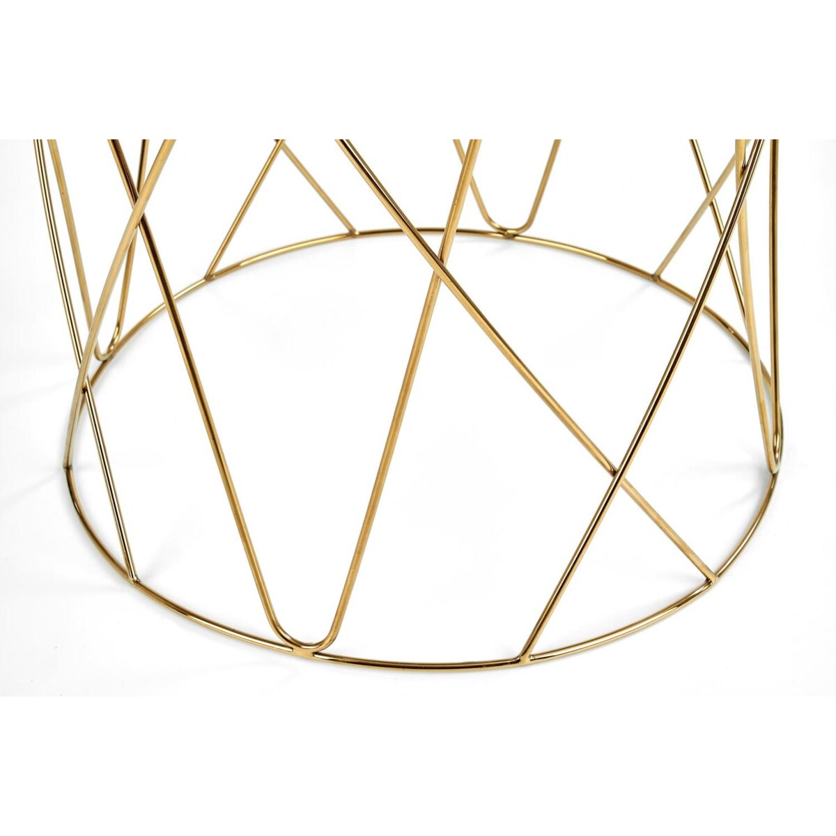 STOLIK KAWOWY Borda SZKLANY BLAT złota podstawa 55/55 cm