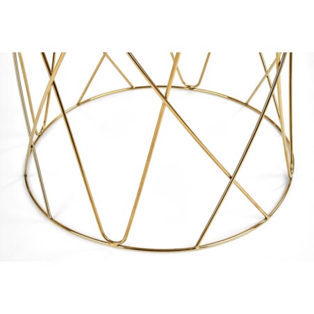 STOLIK KAWOWY Borda SZKLANY BLAT złota podstawa 55/55 cm