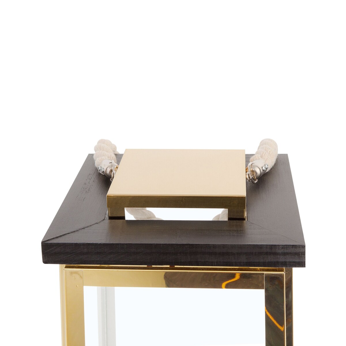 Lampion szklany 41 cm mosiężny BORNEO