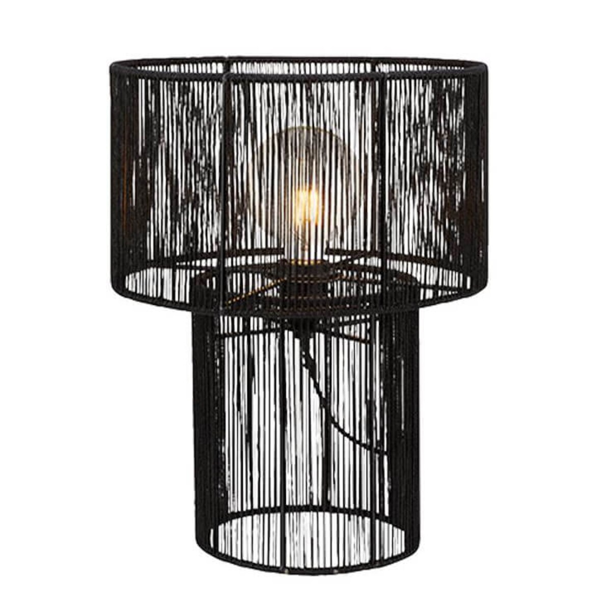 Stojąca lampa stołowa Soga 108768 Markslojd salonowa juta czarny