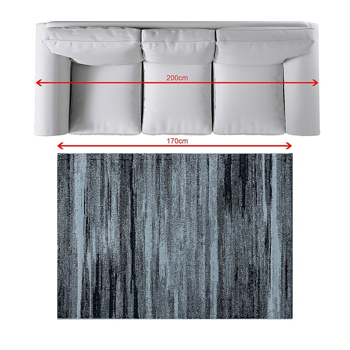 Dywan Sevilla sky blue/frost grey 120x170cm, 120 x 170 cm