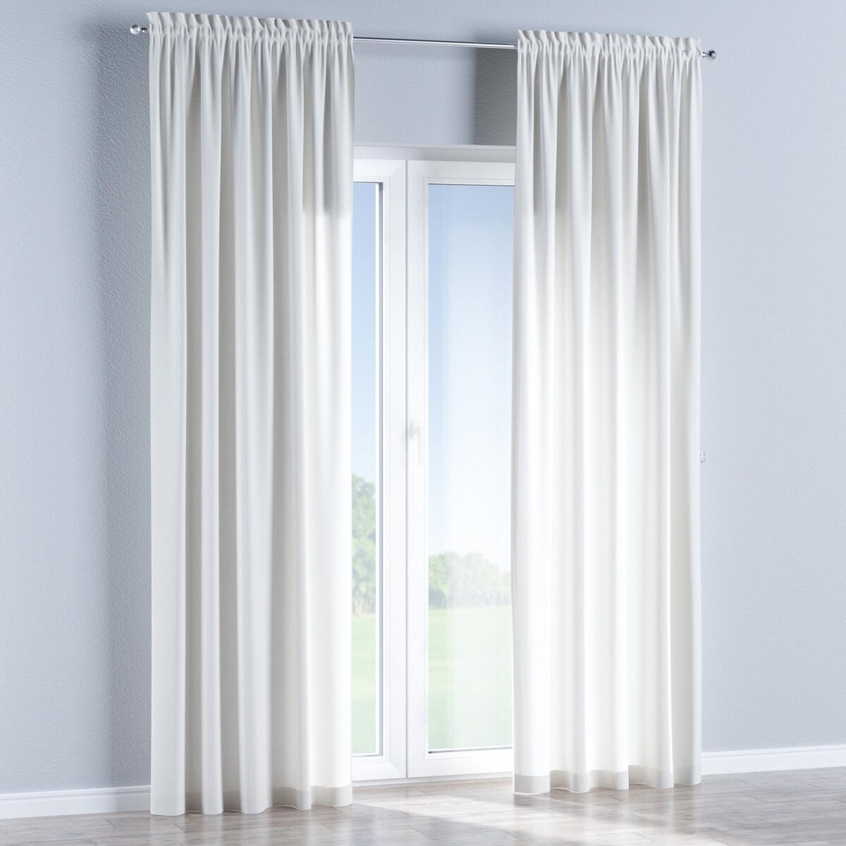 Zasłona na kanale z grzywką 1 szt. 130x260 satynowa biel